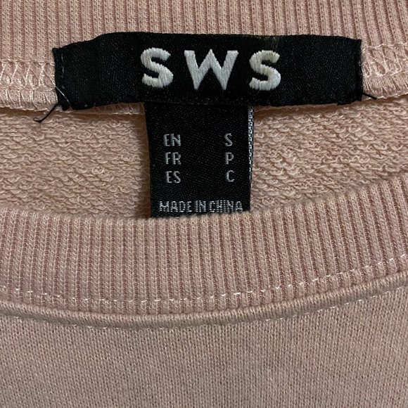 Urban Planet SWS Pink Cropped Sweatshirt - Picture 2 of 5